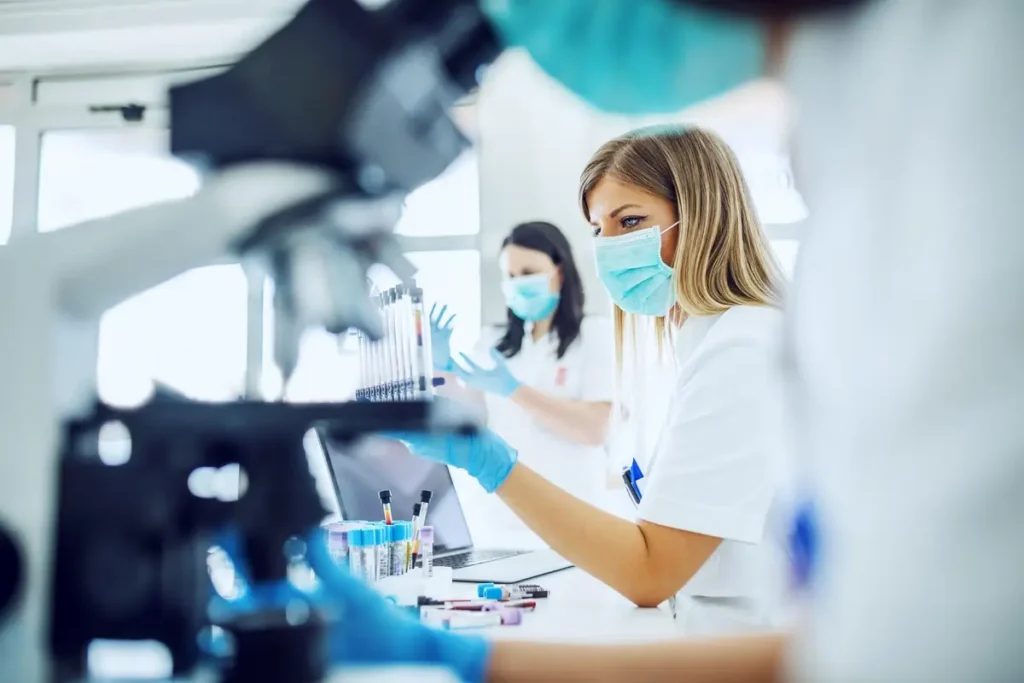 Medical Technicians working in a lab